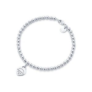 Return to Tiffany heart tag bead bracelet in silver